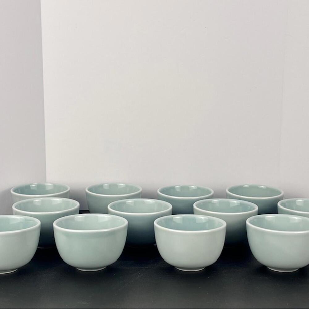 Alessi for Delta Set of 12 Minimalist Asian Inspired Porcelain Fruit Bowls 5 oz.